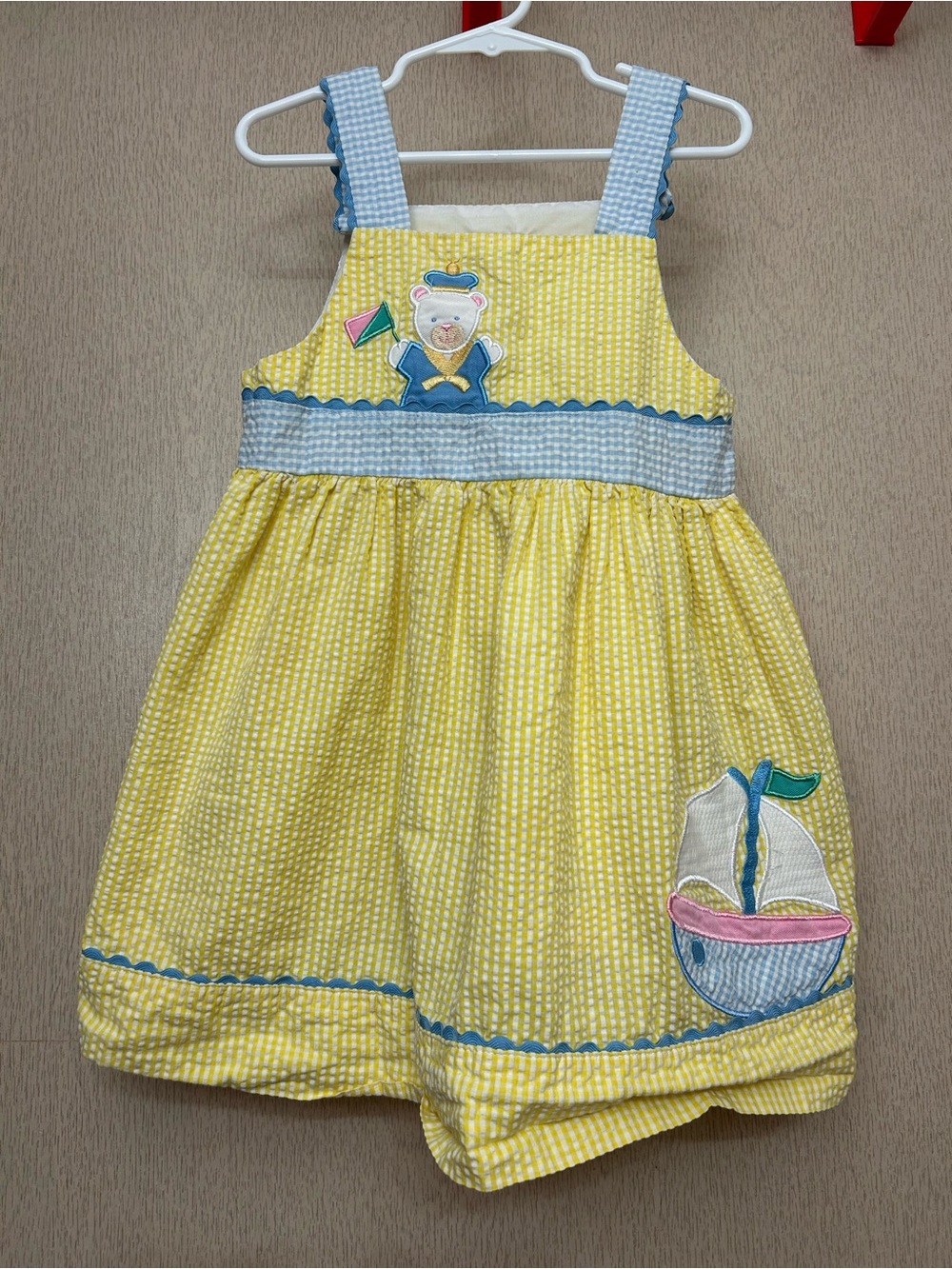 Samara - Vintage Yellow Bear and Sailboat Dress - Size 5